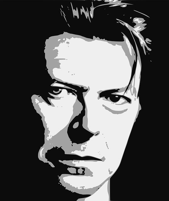 ein Schwarz / Weiß-Bild von David Bowie