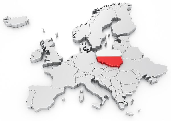 Polen auf der europäischen Landkarte