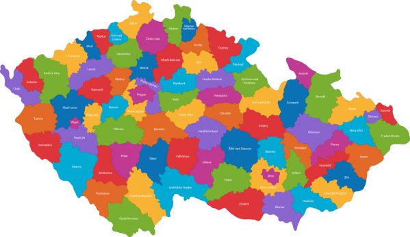 die Karte von Tschechien
