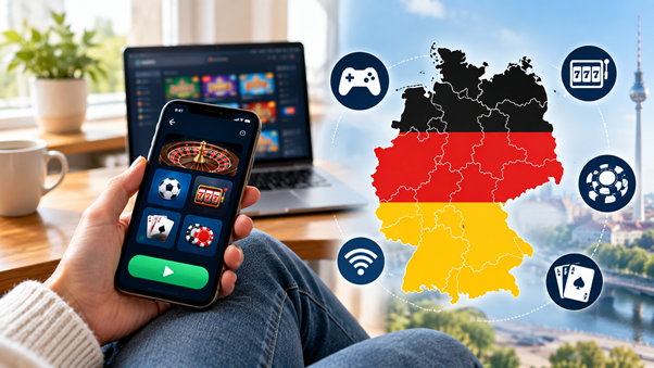 eine Frau hält ein Smartphone 