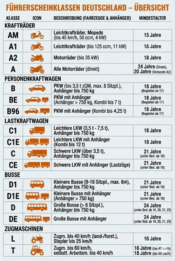 Führerscheinklassen in Deutschland